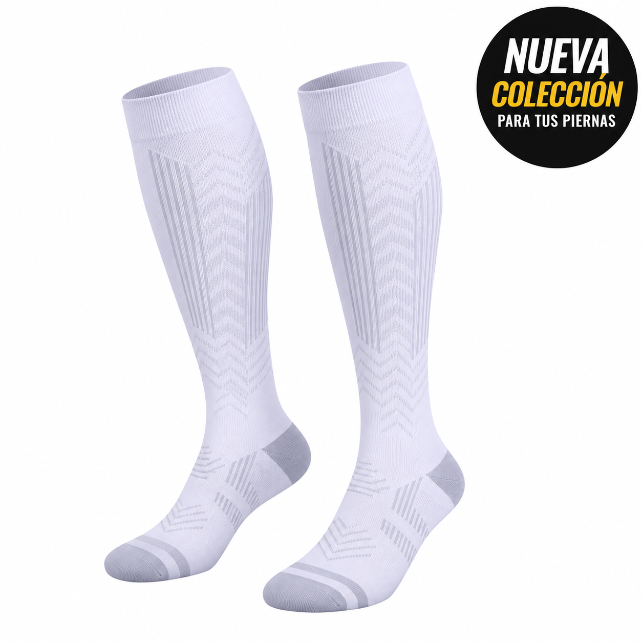 Velaros · Calcetines de Compresión Altos · Blanco